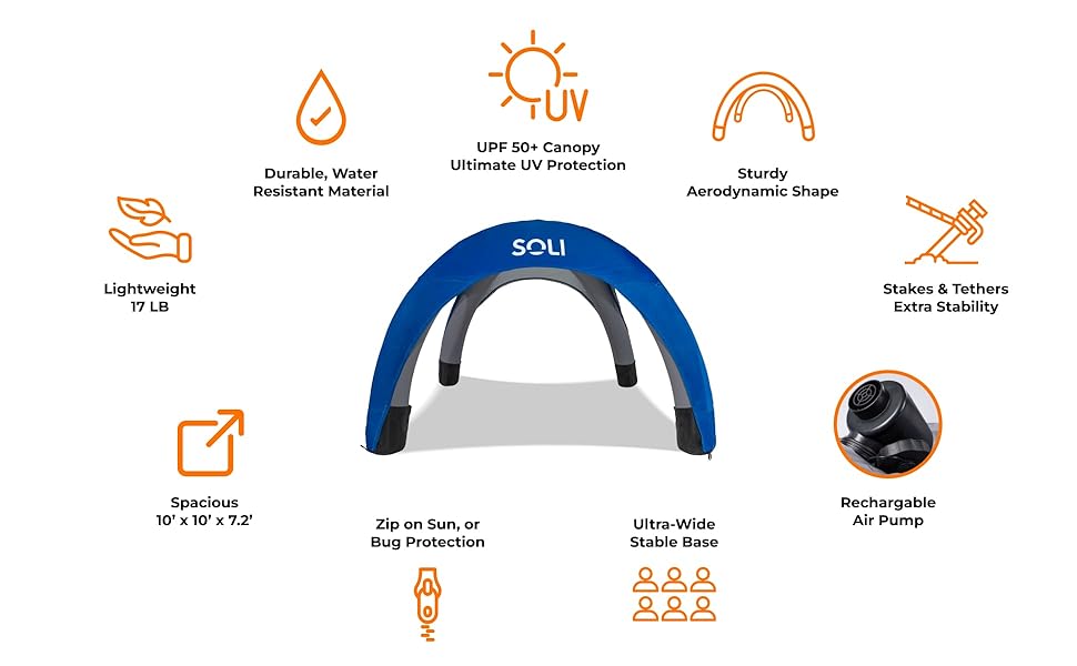 SOLI-1-S Inflatable Canopy Tent Specs
