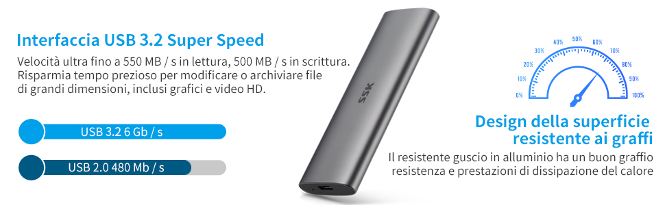 USB-C unità a stato solido esterna ultraveloce SSD mobile SSD in alluminio SSD portatile tipo c