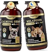 POPPAW Hemp & Melatonin Calming Drops for Dogs – Day & Night Calming Treat for Anxiety Relief, St...