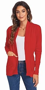 red cardigan