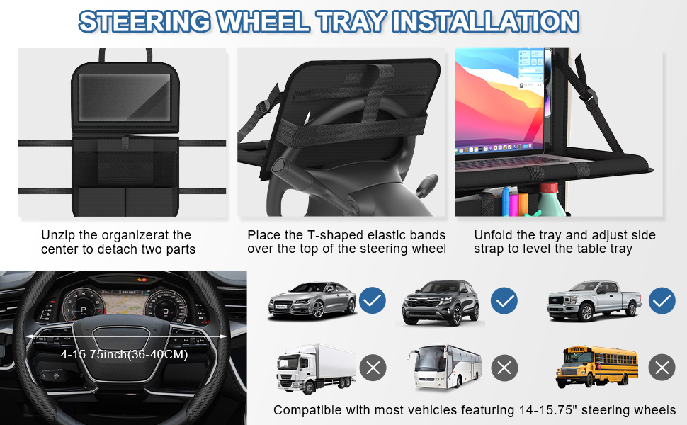 steering wheel tray installation