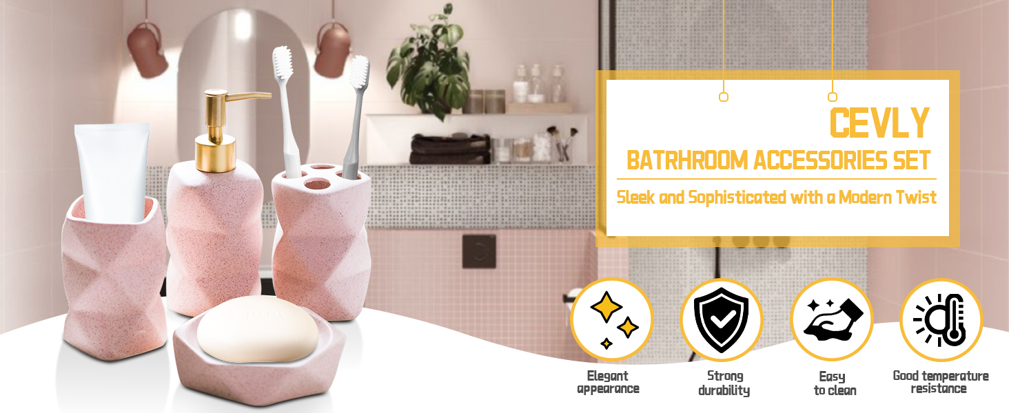 bathroom accessory set