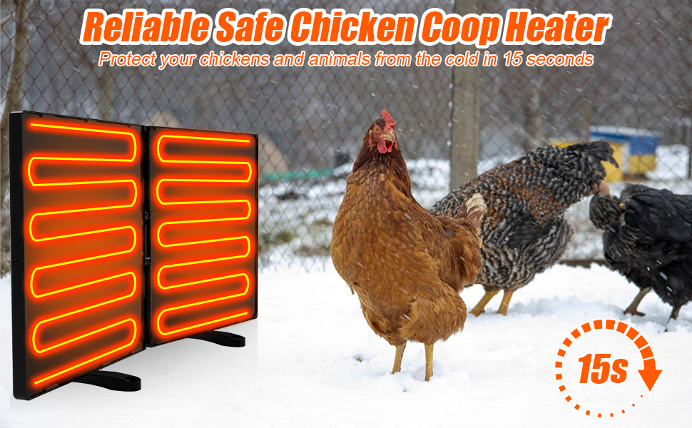 Keltne Foldable Chicken Coop Heater for Winter, 240W Large