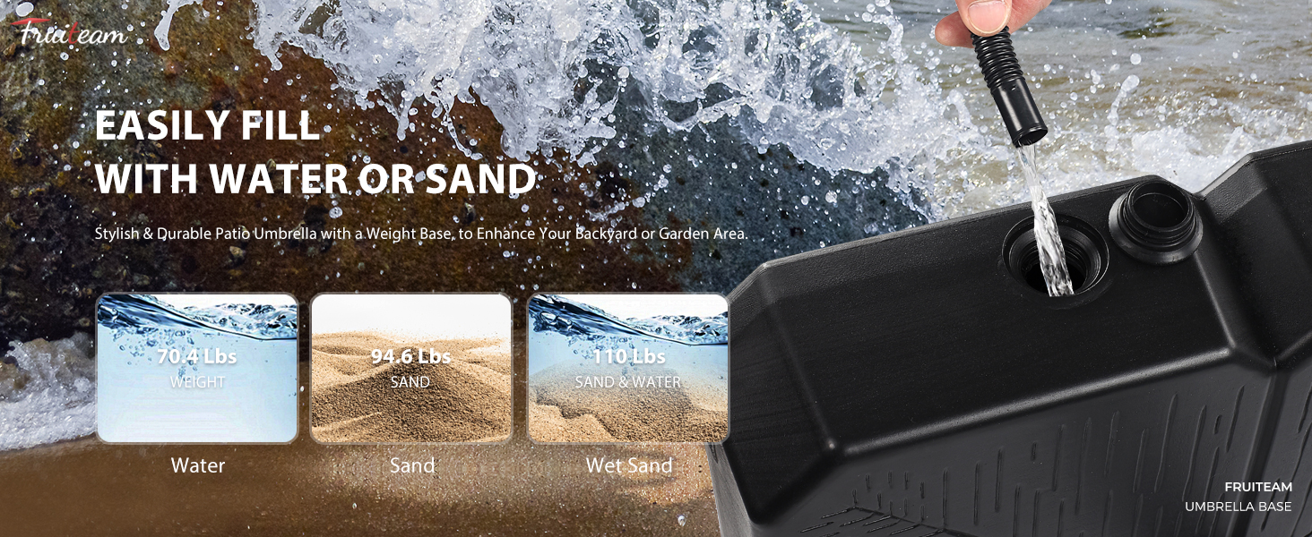 umbrella base stand easy to filling rolling water base weights for yard deck area umbrellas