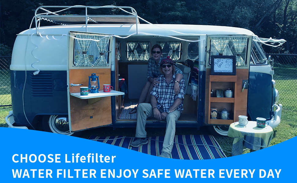 Lifefilter RV Inline Water Filter with Flexible Hose Protector,Reduces