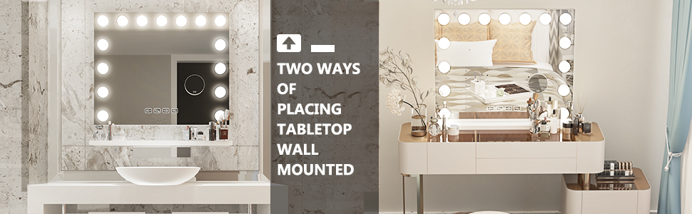 vanity mirror with lights white frame