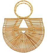 Miuco Womens Bamboo Handbags Handmade Purses Tote Bag