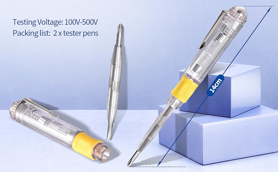 Eightwood Pen Electric Tester Voltage Detector Mains Tester Screwdriver