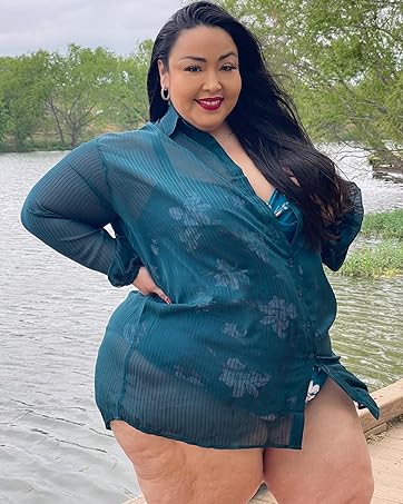 button down swim cover up for women