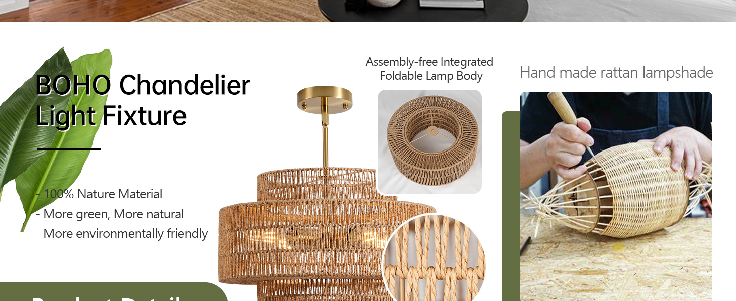 Hand Woven Pendant Light Fixture
