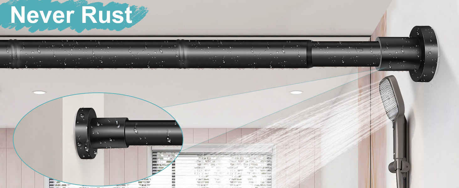 black shower curtain rod
