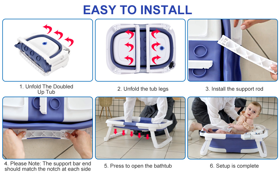 pocrsret Collapsible Baby Bathtub, Baby Bath Tub with Temperature