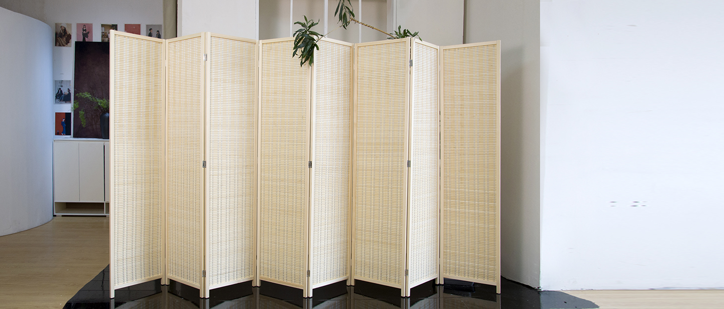 loomveil 8 panel bamboo divider beige