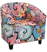 NILUOH Club Chair Slipcover 2 Piece Soft Stretch Barrel Chair Covers Tub Chair Cover Spandex Armc...