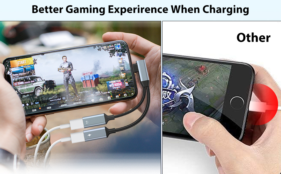 Dual Lightning Headphones Jack and Charger Adapter