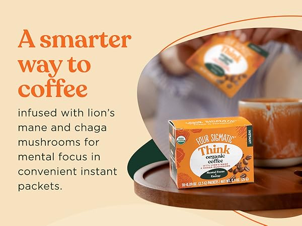 A smarter way to coffee, infused with lion's mane and chaga mushrooms