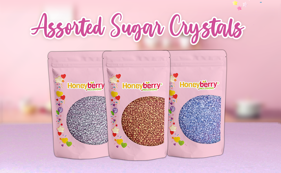 Edible Pink Glitter Coated Sugar Crystals 200g Glimmer Pearl Sugar