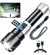 Flashlight Rechargeable 990000 High Lumens, Super Bright LED Flash Light with LCD Digital Display...