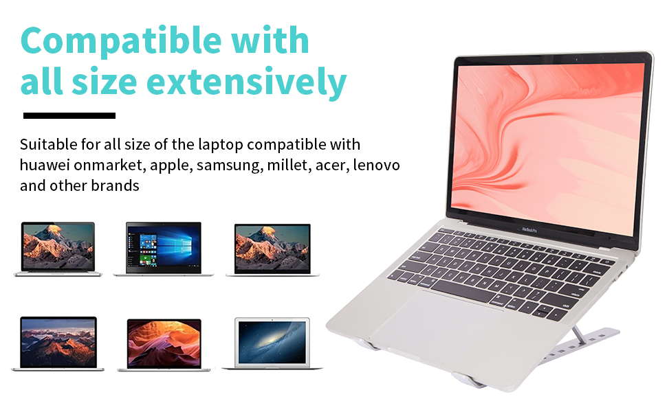 Black Laptop Stand for Desk Holder Computer Portable Foldable Adjustable Notebook Stands, Aluminium Metal MacBook Stand, Compatible with 10-15.6 Inch Laptops, iPad 21 laptop stand aluminium for ipad macbook