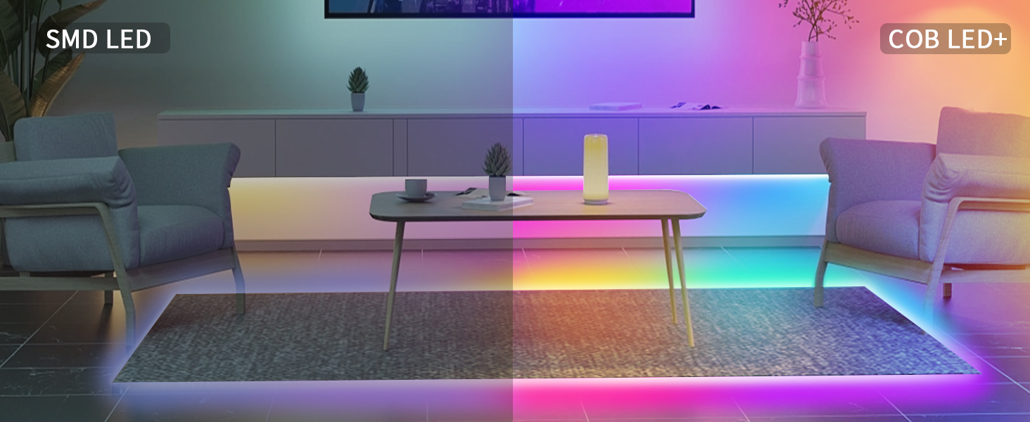 Amazon.com: Kimdelee 32ft COB RGB LED+ Lights Strip, 5760pcs LEDs Ultra ...