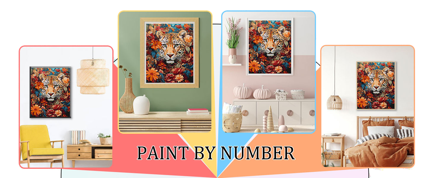 Axquilon Paint by Numbers Kit for Adults BeginnerLeopard