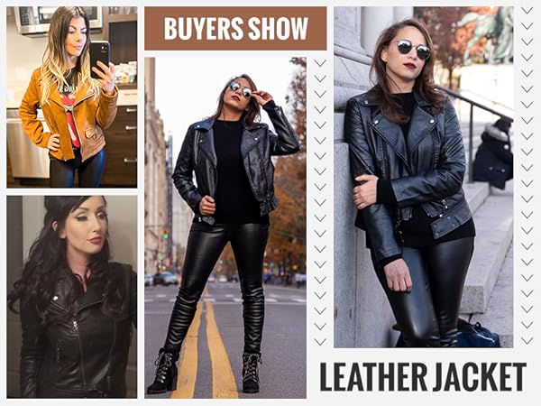 Tanming Women's Faux Leather Moto Biker Short Coat Jacket