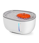OurMiao Cat Water Fountain, 68oz/2L Cat Fountain Water Bowl with LED Light, Automatic Pet Water F...
