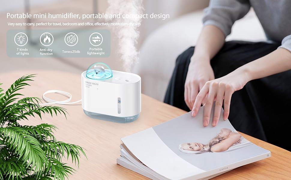 Humidifier for Bedroom JAYFAN Ultrasonic Cool Mist Humidifiers Portable