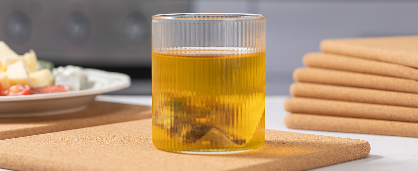 Square Cork Trivets Set 6 Pack 8" x 8" x 0.4"Thick Square