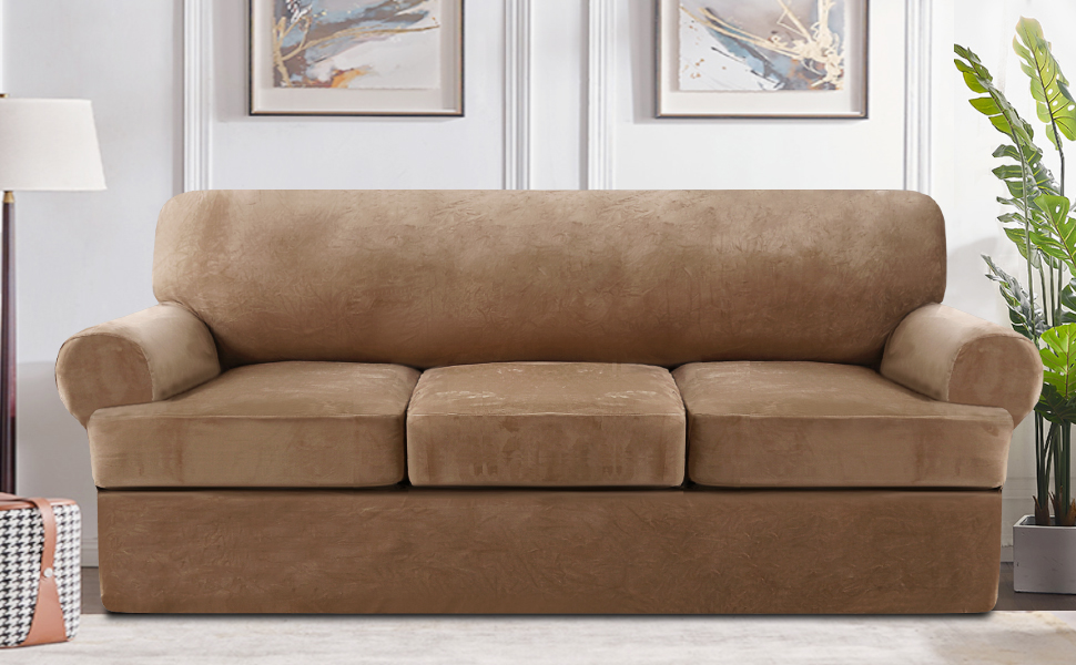 Sofa Cover 4 Piece T Cushion Sofa Slipcovers Thick Velvet