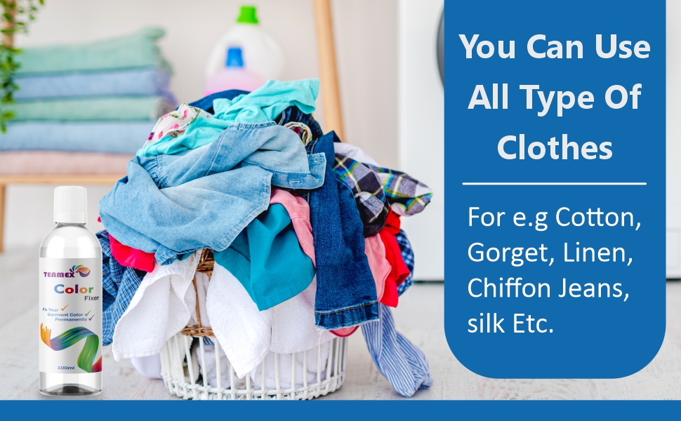 Teamex Color Fixer Liquid for Clothes, Works for Cotton, Linen