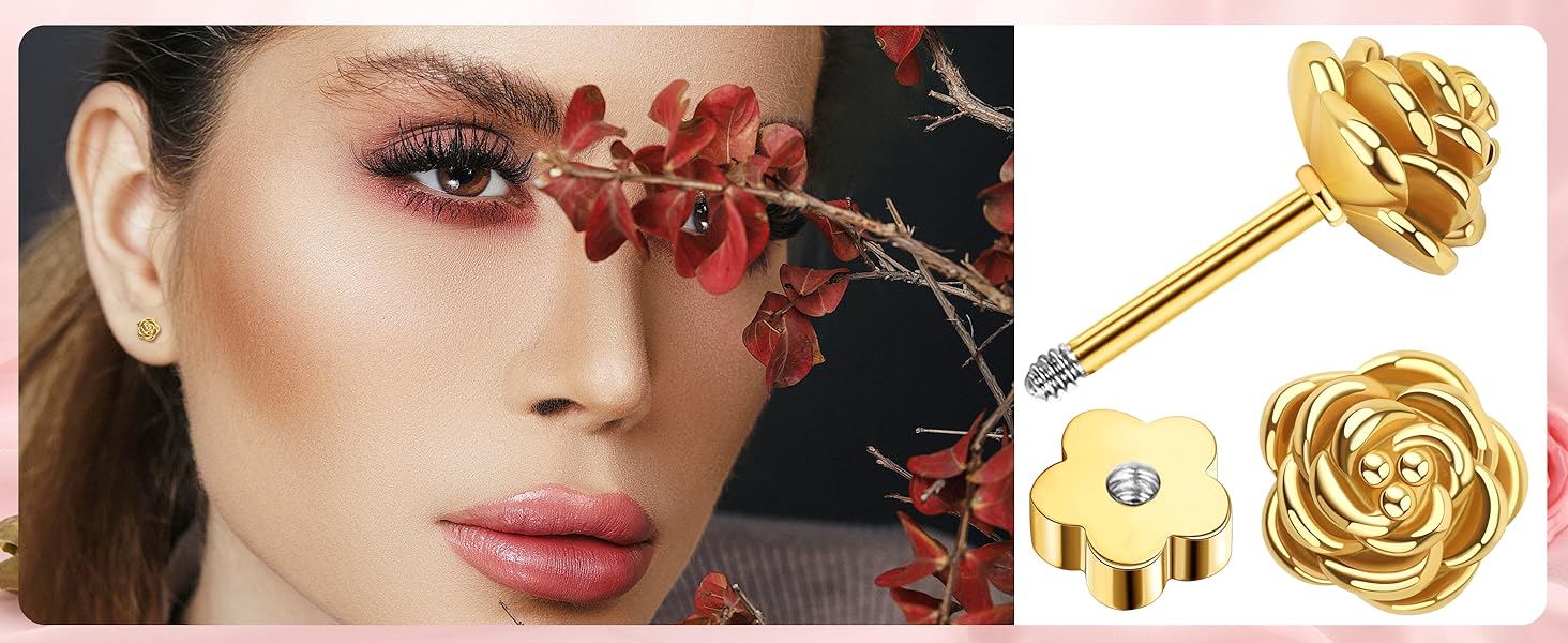 gold flower earrings