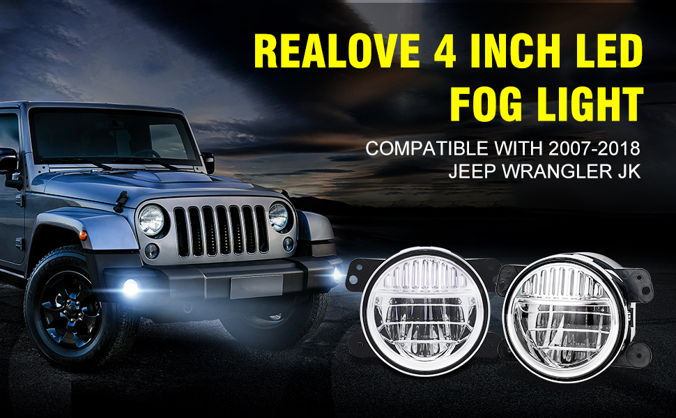 REALOVE 4 Inch LED Fog Lights DOT Approved Compatible with