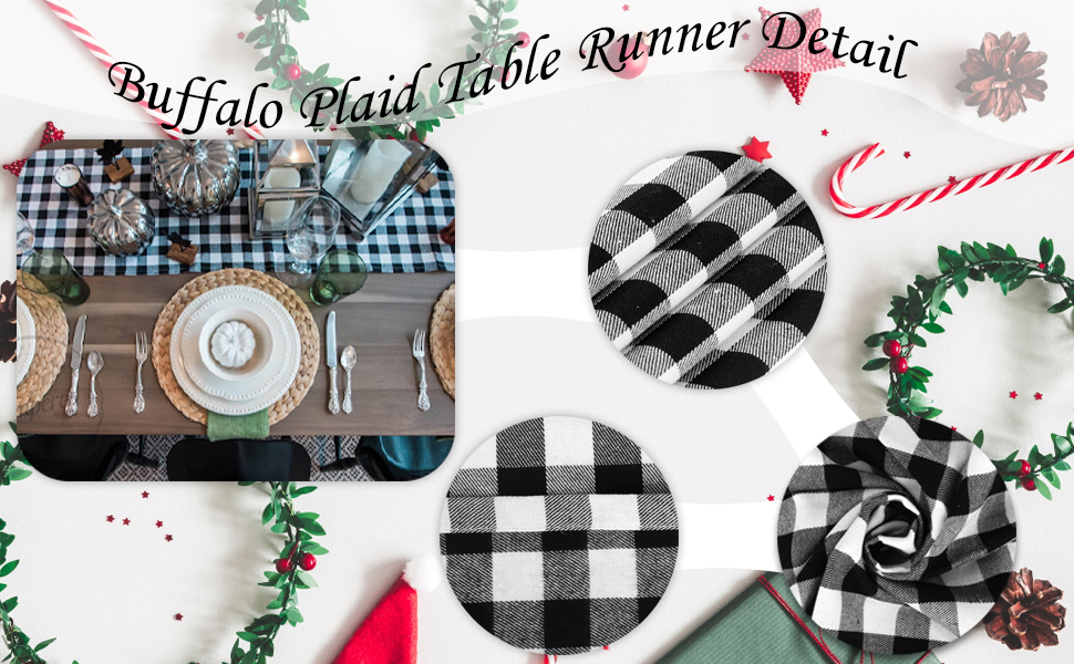 4 Pack Buffalo Plaid Table Runners Buffalo Check Collection