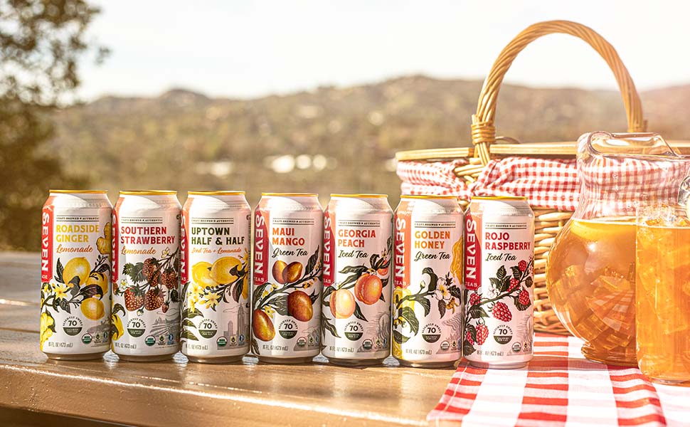 Seven Teas Organic Iced Teas and Organic Lemonades.