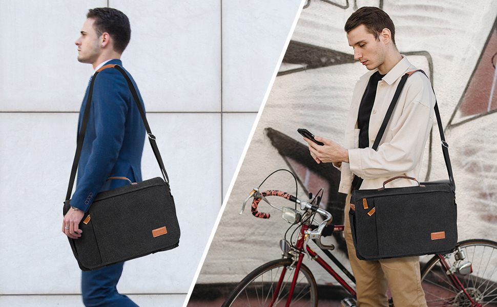 Estarer Laptop Messenger Shoulder Bag 15.6 Inch Mens Water Resistant