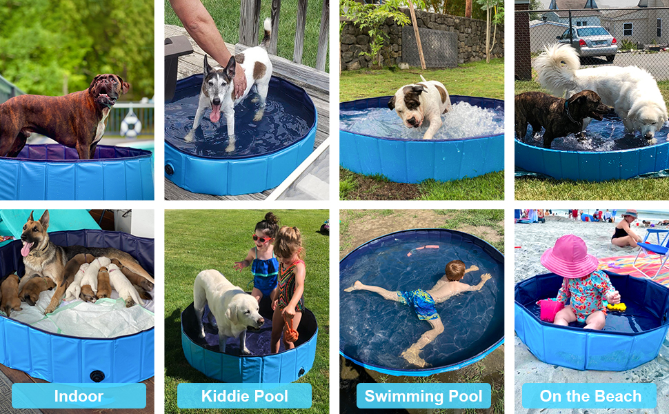Foldable Dog Pool for Large Dogs Kiddie Pool Kids Pool Hard Plastic