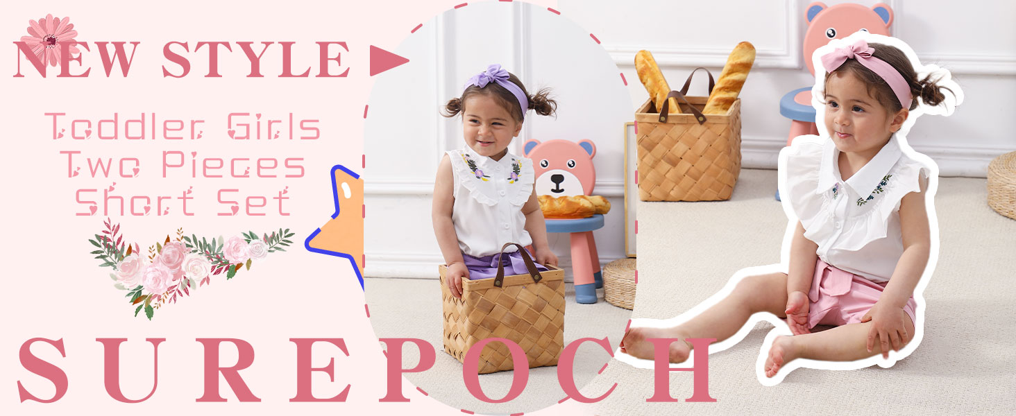 new style toddler girl short set