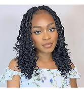 Leeven 12 Inch Wavy Senegalese Twist Crochet Hair 8 Packs Black Pre Looped Short Crochet Braids P...