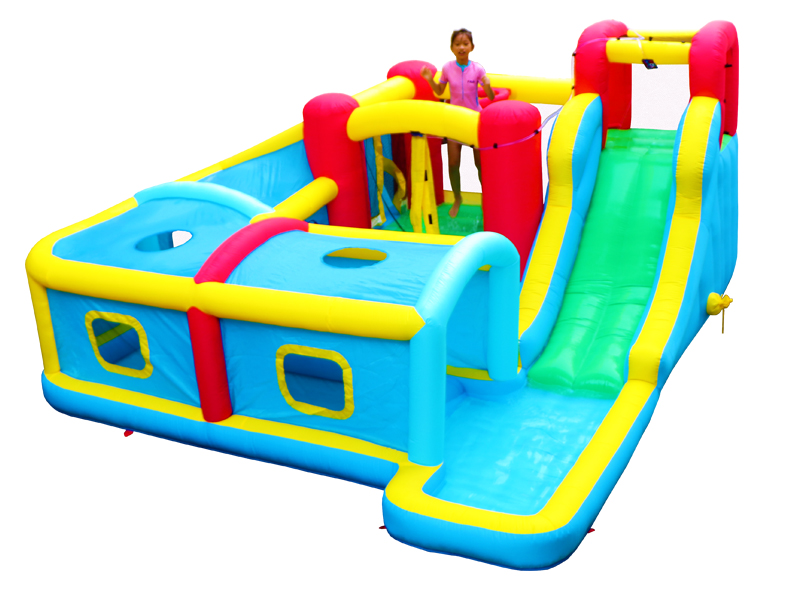 WELLFUNTIME Inflatable Water Slide Park with Blower, Bouncy