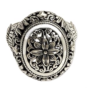 Novica Handmade .925 Sterling Silver  Cocktail Ring Women jewelry gifts for her mom girlfriend wife