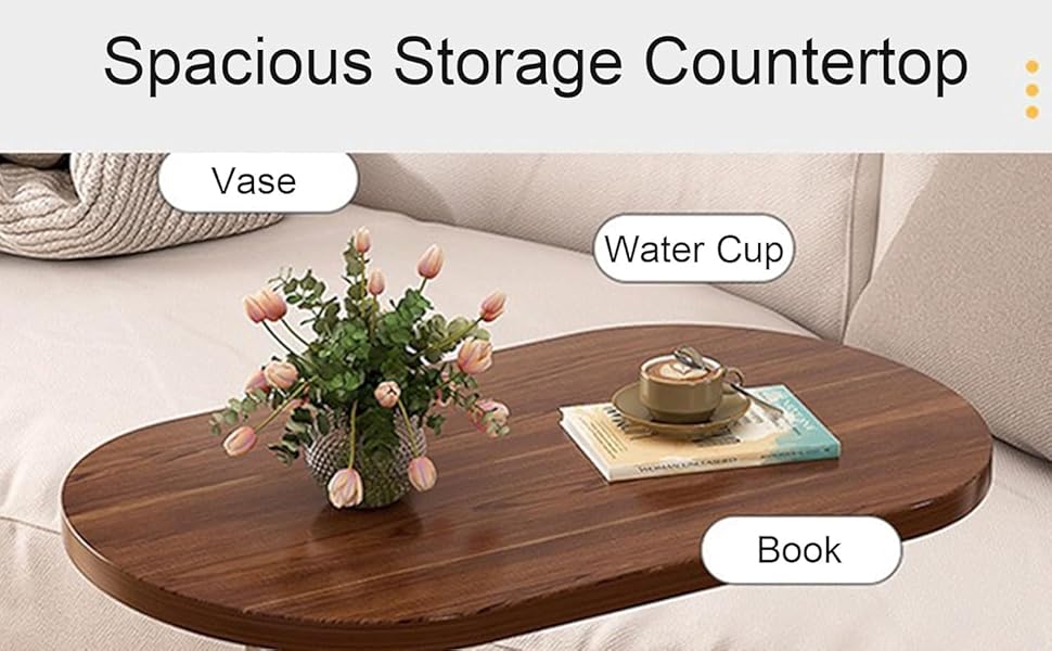 Small C Shaped End Table for Living Room and Small Spaces，C Shaped