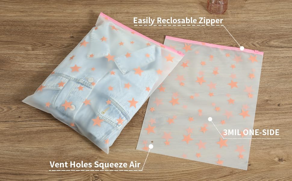 Apparel Zip Bags,Clothes Packaging Bags for Shipping,50 Pcs