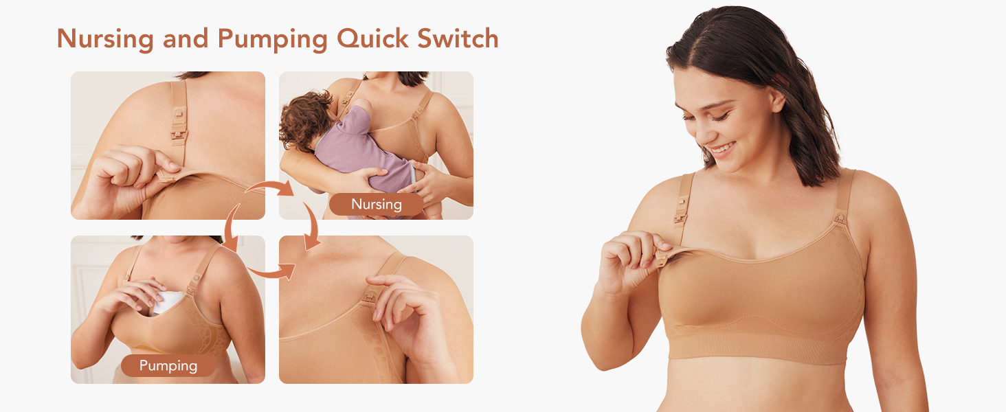 HOFISH nursing bras wearable pump bra
