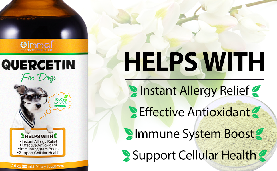 Amazon.com : Quercetin for Dogs (2.02 Oz), Quercetin with Vitamin C - Best Allergy And Immune Support For Dogs