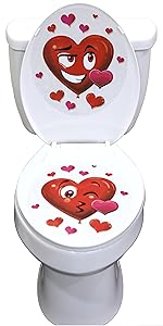 Funny Valentine's Day heart toilet cling