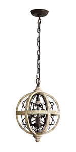 Rustic globe chandelier 