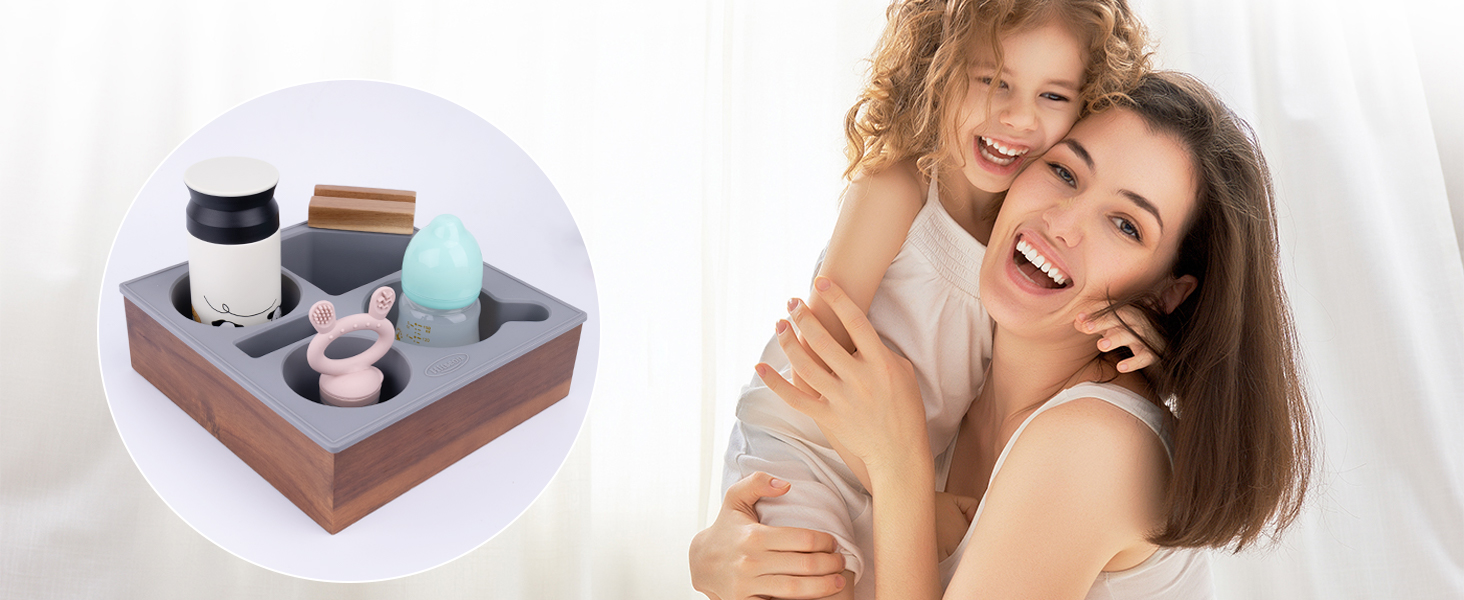 wooden couch cup holder tray