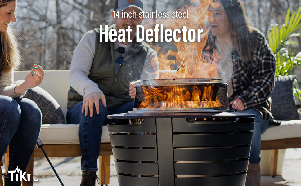 heat deflector, fire pit, smokeless, heat, warm