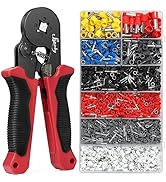 Sopoby Ferrule Crimping Tool Kit with 1850PCS Ferrules Insulated Wire Terminals, Self-adjustable ...